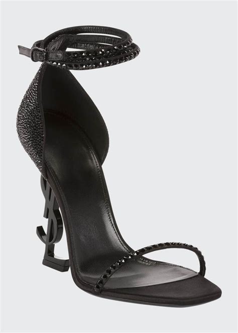 opyum ysl logo-heel sandals with black hardware